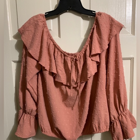 3/$28❤️❤️SHEIN Off the shoulder rose color size XL - Picture 2 of 6